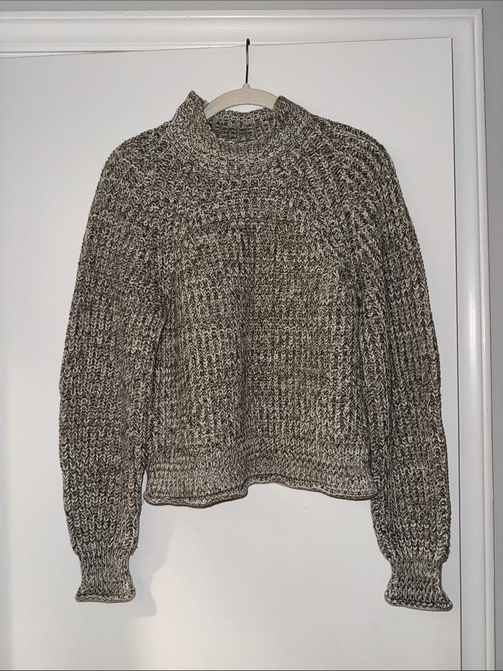 Madewell Women’s Marled Cotton Mockneck Sweater Marled Ivy Size S